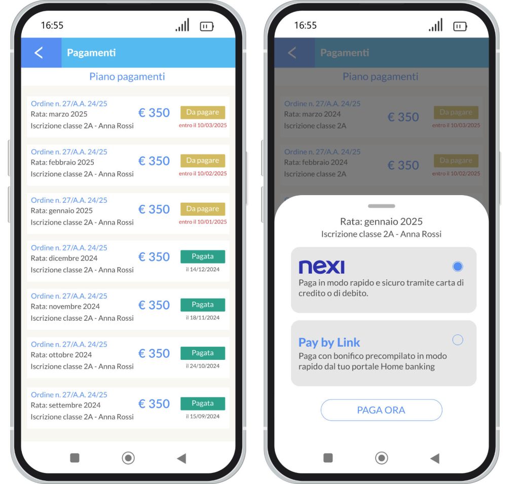 App pagamenti per scuole paritarie
