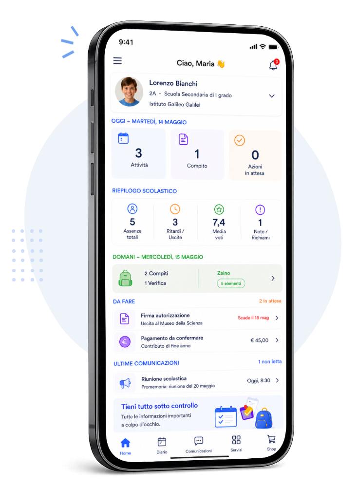 App scuola per famiglie con diario digitale, compiti, presenze e comunicazioni sempre disponibili da smartphone