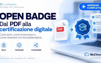 Open Badge: cosa sono, come funzionano e come rilasciarli con ScuolaSemplice – Webinar del 17/9/2026