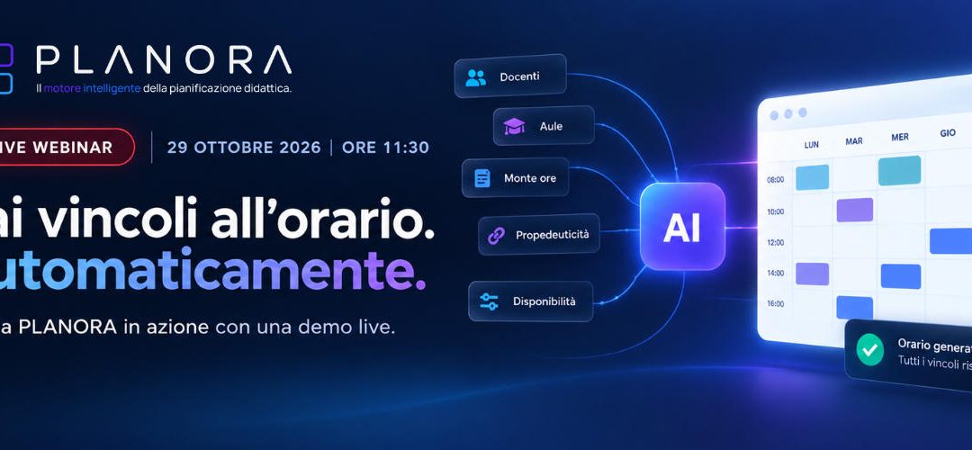 Webinar PLANORA sulla pianificazione didattica intelligente con AI – 29 ottobre 2026