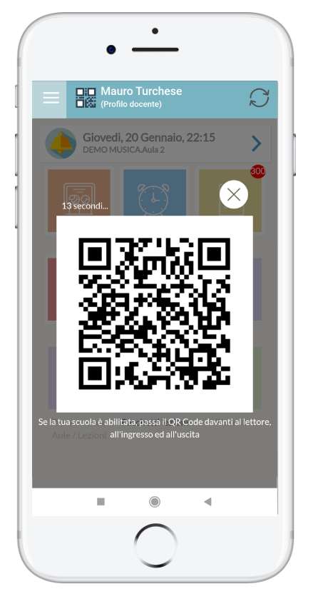 smartphone_studente_qr_code_presenza App studente QR code
