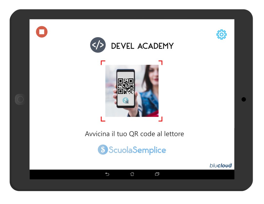 tablet gestione presenze QR code